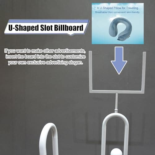 WTLONBF Upright Neck Pillow Display Stand, 1-3 Pack U-shaped Travel Pillow Storage Holder, White Iron Organizer Tower with Round Base (1 Pack - DiaxH 40x160cm) for Retail Use — view 4