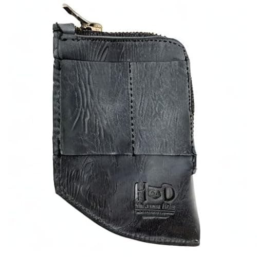 Hide & Drink, EDC Pocket Wallet, Curved Cash Organizer, Slim Front Card Holder, Money Clip, Full Grain Leather, Handmade Travel Accessories, Charcoal Black, Charcoal Black, Classic — view 6