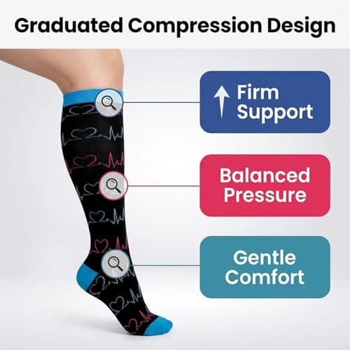 LEOSTEP Compression Socks 6 Pairs for Women Men, 20-30mmHg Support — view 4
