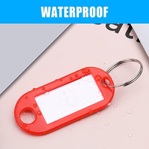 Vicloon 10 Pack Key Tags with Labels, Key Tags with Split Ring, Sturdy & Durable Plastic Key Fobs Easy to Read, Key Fobs Labels ID Keyring Tags for Luggage Pet Name Tags, 10 Colors — view 5