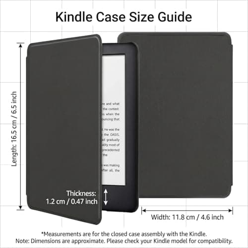 IUSOT Black PU Leather Kindle Case for 11th & 12th Generation 6 Inch (2022/2024), Ultra Slim Protective Cover with Magnetic Auto Sleep/Wake Function, Lightweight E-Reader Protective Shell — view 2