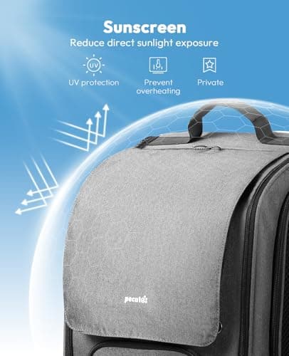 pecute Cat Backpack Large Space, Cat Carrier Backpack Bubble, Grey — view 6