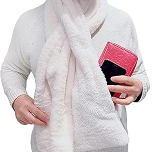 Short Scarf Pull Through Neck Wrap with Zipper Pocket — view 4