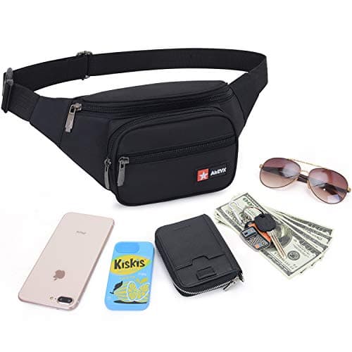 Waterproof bumbags and Fanny Packs for Women Men Hiking Running Travel Dog wolking Waist Bag for Women Men Waterproof for Travel Running Hiking Ladies Girls Boys Kids Child (Black) — view 2