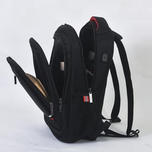 SAIMAZ Waterproof Anti-Theft 40L Backpack | Stylish Travel Laptop and Camera Rucksack | USB Charging Port | Cabin Size backpack School Bag for Men, Women, Boys, and Girls (Black) — view 6