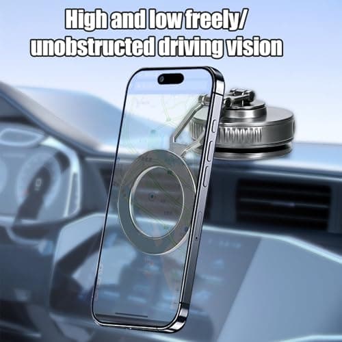 Quentis Mobile Phone Holder Car with Foldable Arm – No Residue Adhesive Car Phone Mount for Dashboard Leather, Strong Gel Universal Phones Holder for Navigation Black — view 4