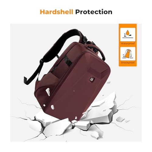 K&F CONCEPT Camera Backpack,Hardshell DSLR Photography Camera Bag (Red) — view 5