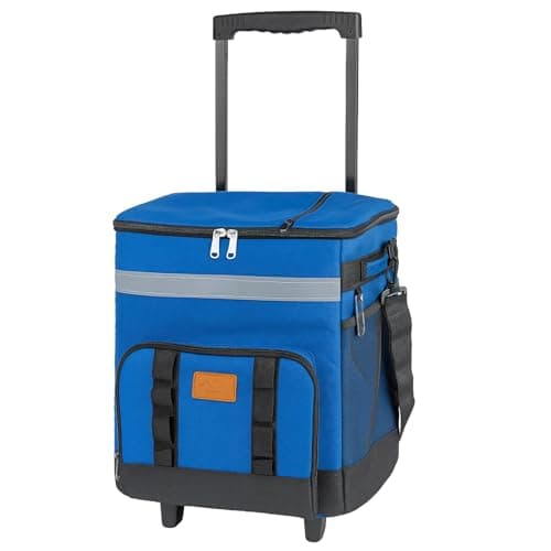 SUNNYNEST 35L Rolling Cooler Bag Insulated Tote with Wheels & Handle