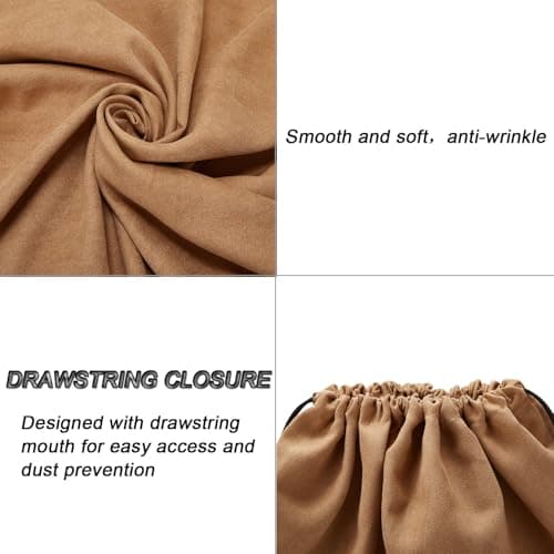 2 Piece Set Dust Cover Bags for Handbags,Purses,Shoes,and Boots, Brown — view 3