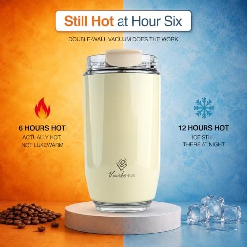 VAELORA Coffee Cup, Vacuum Insulated Stainless Steel Thermal Flask 350ml — view 3
