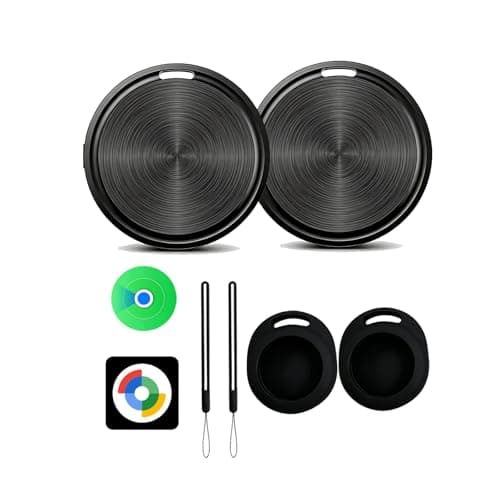 Dual-System Tracker Tag for Android or iOS with 2 Case, Works with Apple Find My or Google Find Hub App, Loud Sound, Long Battery Life, for Keys, Luggage, Suitcase, Backpack, and More, 2 Pack