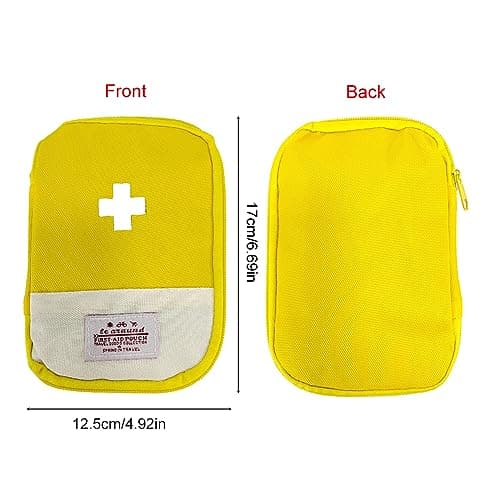 EQLEF Travel First Aid Kit First Aid Bag Empty Mini Medicine Storage Bag First Aid Pouch Small Medical Bag for Car Hiking Camping Outdoor Activities (Yellow) — view 6