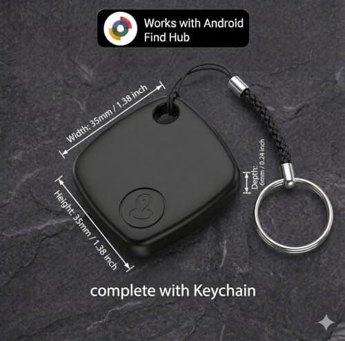 Oscanna Smart Tag 2 Pack for Google Find Hub, Bluetooth Item Trackers for Android, Keys, Bags and Luggage, Replaceable CR2032 Battery, Black — view 3