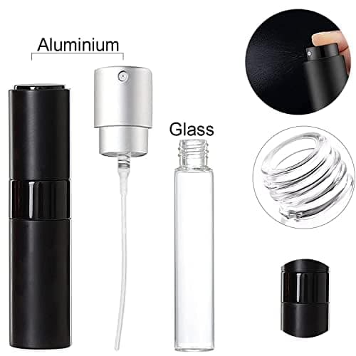 YOCASII 3PCS Travel Perfume Bottle Refillable, 8ml Cologne Travel Bottle Refillable, Portable Perfume Refillable Bottle for Travel, Black Cologne Atomizer for Men and Women — view 3