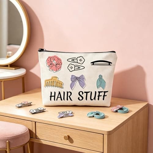 1 Pcs Hair Accessories Organiser Bag, 26cm x 18cm, White — view 3