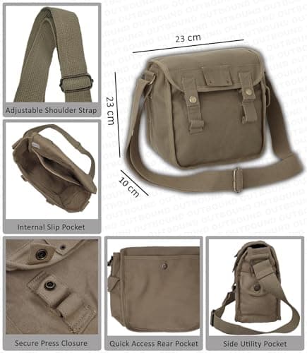 OUTBOUND Small Cotton Canvas Side Bag - Olive — view 4