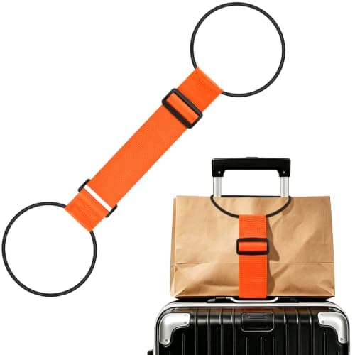 Luggage Connector Straps for Suitcases Adjustable Flexible Luggage Accessories Elastic Fastening Bag Strap Orange
