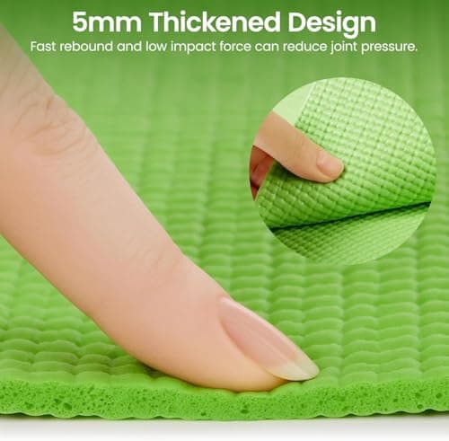 M.J COMFY-LIFE Travel Foldable Yoga Mat — 5mm Non-Slip Portable Exercise & Gym Mat for Yoga, Pilates, Travel & Fitness (Lightweight, Water-Resistant, Fits Backpack) — Unisex (Green) — view 2