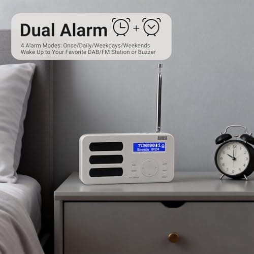 August MB225W Portable DAB/DAB+/FM Radio, Dual Alarm, Sleep Timer, RDS — view 4