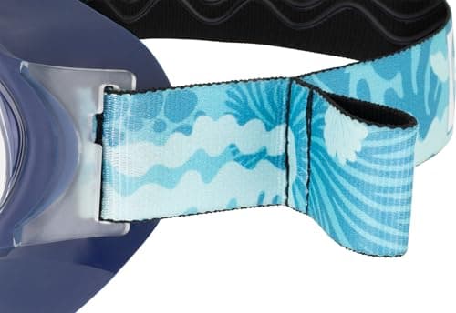 CRESSI since 1946 - Breezy Mask - Separate Polycarbonate Lenses and Soft TPR Face Mask Ideal Snorkelling Surface Swimming and Beach Holidays - Blue Navy Elastic Strap Coral Azure - One Size - Kid — view 6