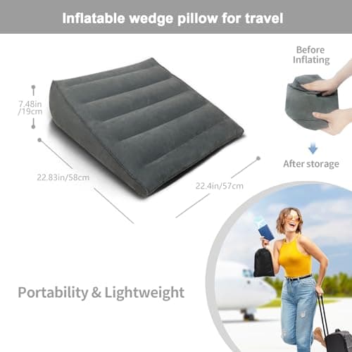 Inflatable Wedge Pillow for Travelling, Portable & Lightweight Support — view 2