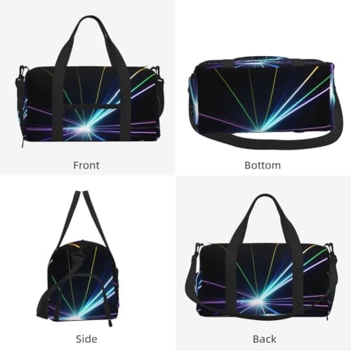 Laser Light Print Handheld Sports Luggage Unisex Crossbody Bag Travel Fitness Workout Weekend Trips — view 2