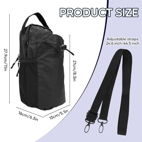 Magnetic Gym Bag Water Bottle Holder Carrier with Strap & Phone Pockets — view 3