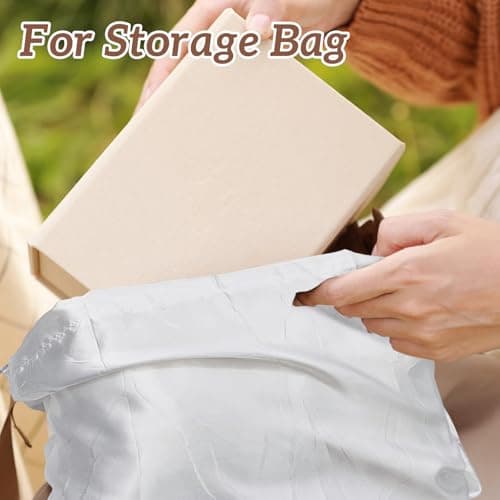 Scettar 3 Pieces White Dust Bags for Handbags, Satin Bag Storage for Handbags for Bag Storage, Soft Dust Cover Handbag Dust Bags 45 * 50cm for Bags/Shoes/Clothes — view 6
