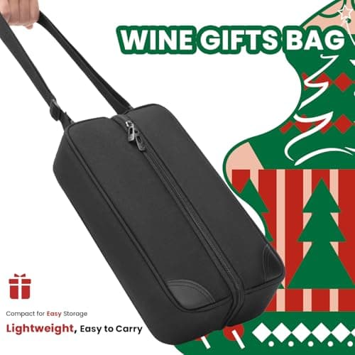 ALLCAMP Wine Tote Bag with Cooler Compartment?Two Sets of Tableware (Black) — view 3