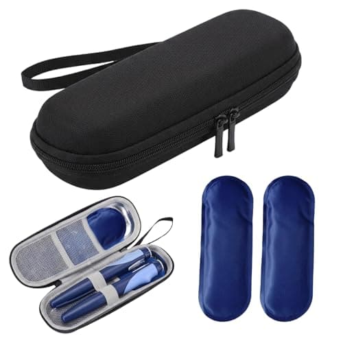 SrgPui Insulin Cooler Travel Case, Cooler Bag with 2 Ice Packs, Portable Insulin Pen Case, Injection Cooler Travel Case, Medical Cooling Storage Pouch for Travel Outdoor
