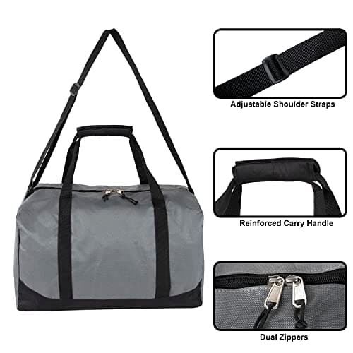 Trail maker 30 Liter, 17 Inch Canvas Duffle Bags for Men and Women -Travel Weekender Overnight Carry-On Shoulder Duffel Tote Bags (Grey) — view 2