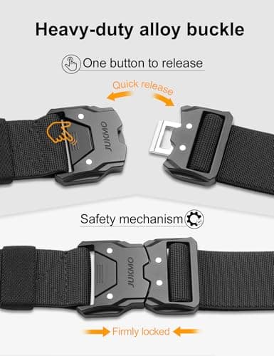 JUKMO Quick Release Tactical Belt, Military Work 1.5" Nylon Web Hiking Belt — view 2