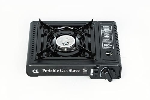 Top Home Solutions® Camping Stove - Portable Gas Stove Black With Carry Case & 4 Butane Gas Canisters, Heat Control, EN417 Compliant, Auto Ignition, Camping Cooker for Picnic, Garden & Outdoor — view 2