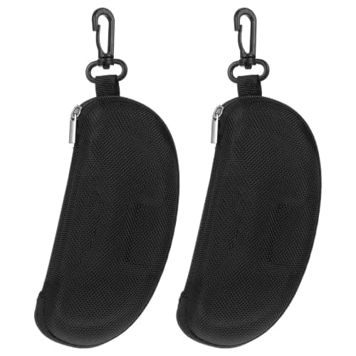 TOVINANNA 2pcs Shockproof Oxford Fabric Ski Glasses Case with Zipper Closure and Internal Padding Hard Shell Protection for Oversized Sunglasses Portable Winter Sports Accessory