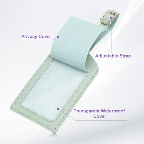 PATIKIL Passport Holder for Travel, Initial Passport Cover and Luggage Tag Set with Alphabet Chenille Letter Patch Travel Wallet Bag Suitcase Identifier for Women Family Travel Green A — view 4