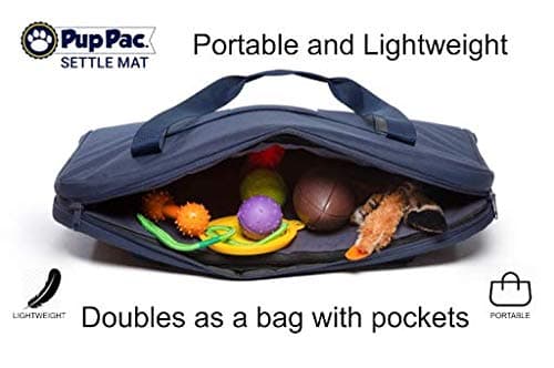 PupPac Dog Settle Mat S/M (85 x 60cm) | Train Calm Behaviour Anywhere | Portable Travel Dog Bed | Waterproof & Washable | Camping, Café & Pub | Free Bowl & Training Guide — view 4