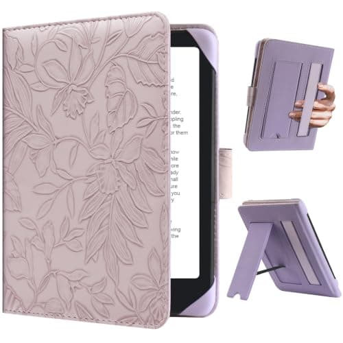 HoYiXi Universal Case For 6.8",7" eReader,Compatible with Kindle/Kobo Clara HD/Kobo Clara 2E/Paperwhite/PocketBook/Tolino eReader,with HandStrap/Kickstand, Cover for 6.8"-7'' eReaders,Purple