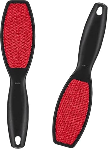2-Piece Reusable Fabric and Upholstery Cleaning Brush Set for Pet Hair, Lint, and Dust Removal