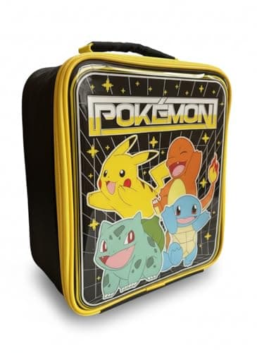 Pokemon 5-Piece Lunch Set | Kids Lunch Bag, 450ml Lockable Water Bottle | 3 Nesting Snack Boxes Different Sizes Featuring Chamander, Bulbasaur & Squirtle | School Lunch Kit for Kids — view 4