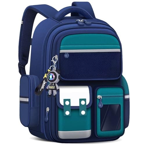 Amythe School Backpack for Boys 8-12 Years, Multi-Compartment, Green
