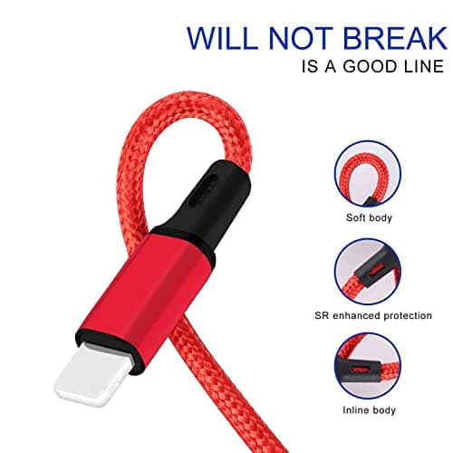 Amuvec Multi Charger Cable, 4 in 1 Fast Phone Charger Cables 1.2M Red — view 4