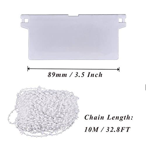 Vertical Blind Set SAIYU Vertical Blind Repair Kit With 12 Pack 45 mm*89 mm White Bottom Weights Slats And 12 Pack Top Hangers And 10 M Vertical Blind Bottom Chain with 6 Pack Plastic Chain Connectors — view 2