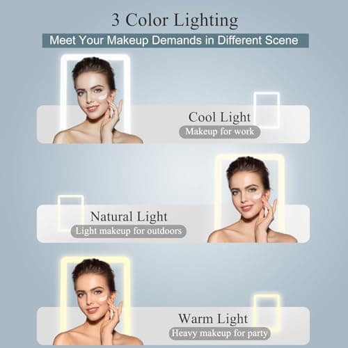 FUNTOUCH Rechargeable Travel Makeup Vanity Mirror with Lights — view 3