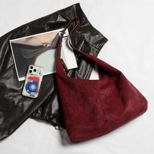 WantGor Large Tote Bag for Women, Suede Shoulder Purses — view 3