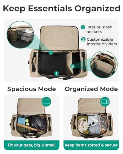 BAGSMART 83L Foldable Holdall Bag with Wheels, Men's Large Travel Duffle — view 5