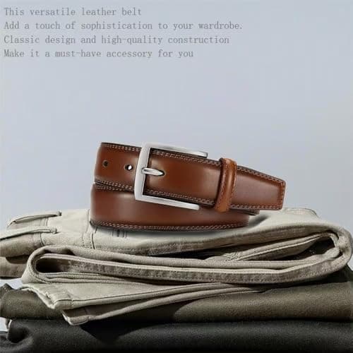 DOOPAI Mens Dress Belt -Genuine Leather Dress Belts For Men,Casual Suit Jeans Belt-Single Prong Buckle black belt — view 3