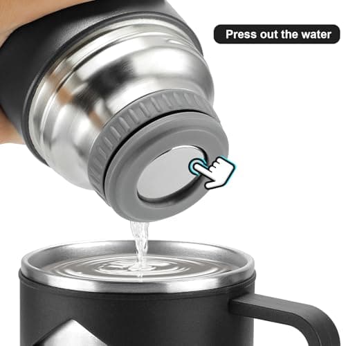 Vacuum Insulated Flask 700ml/23.6oz Stainless Steel Thermo Bottle with Cup for Coffee Water Hot and Cold Drink Flasks.(Black,Set) — view 5