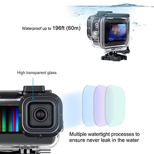 SOONSUN 196FT/60M Waterproof Case for GoPro Hero 13 12 11 10 9 Black — view 5