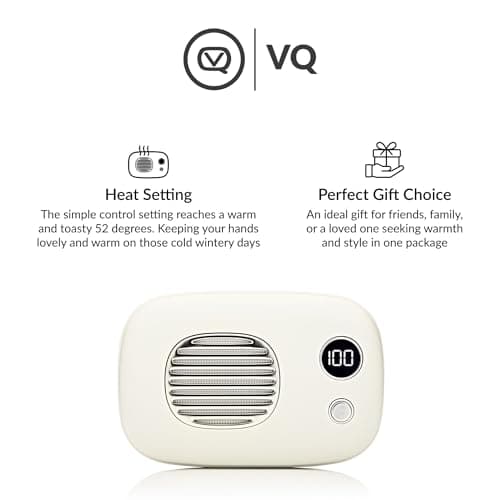 VQ Rechargeable 10,000mAh Power Bank Hand Warmer, Mobile Phone Portable Charger & Pocket Heater, Powerbank Electric HandWarmer Battery Pack for Indoor, Outdoor Sports, Camping - Cream — view 6