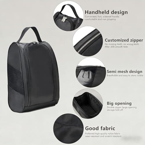 Waterproof Shoe Bag with Ventilation Breathable Shoe Storage for Golf Shoes Boot Bag Football Boot Bag Multi-Purpose Durable Travel Shoe Organizer for Men Women Boys Girls — view 3